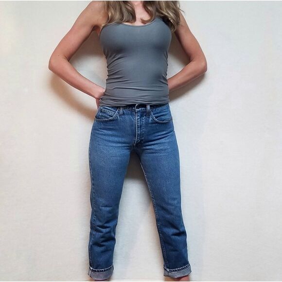 VINTAGE 70s Levi's 505 Orange Tab Wedgie Mom Jeans - Picture 2 of 13